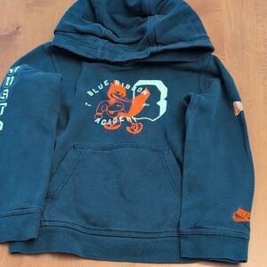 Nike Kids Blue Hoodie with Orange Details
